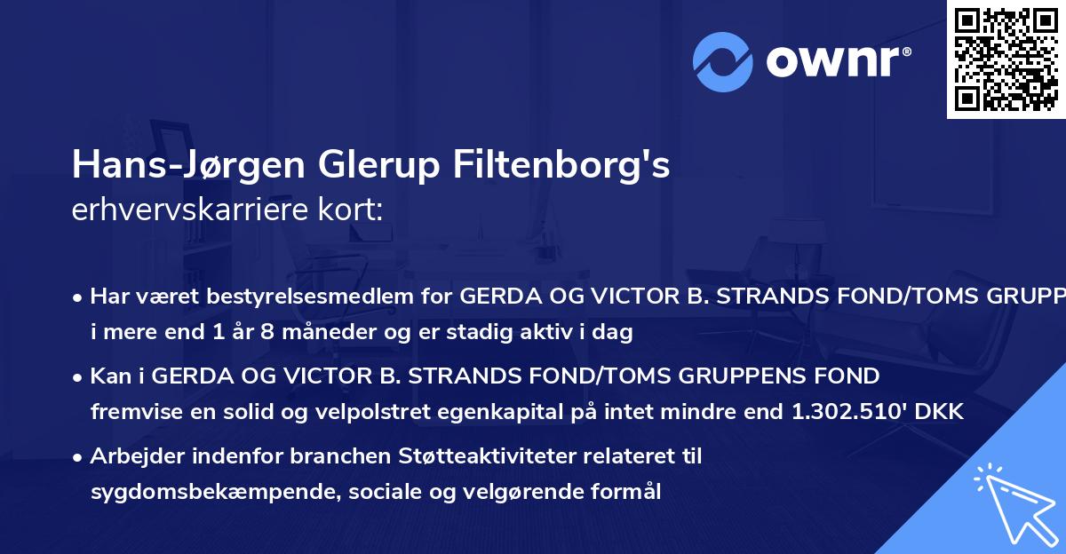 Hans-Jørgen Glerup Filtenborg's erhvervskarriere kort