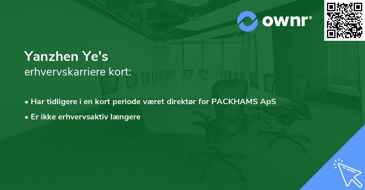 Yanzhen Ye's erhvervskarriere kort