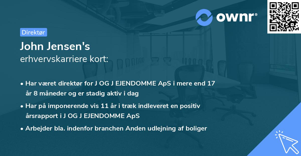 John Jensen's erhvervskarriere kort