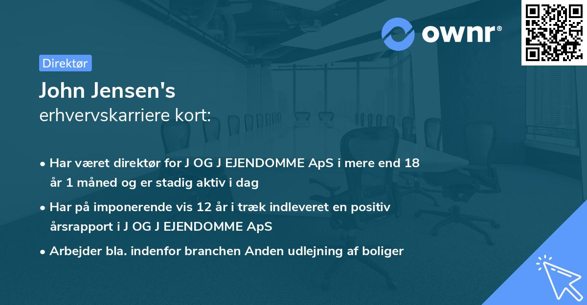 John Jensen's erhvervskarriere kort