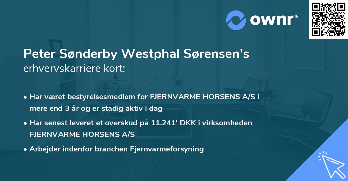 Peter Sønderby Westphal Sørensen's erhvervskarriere kort
