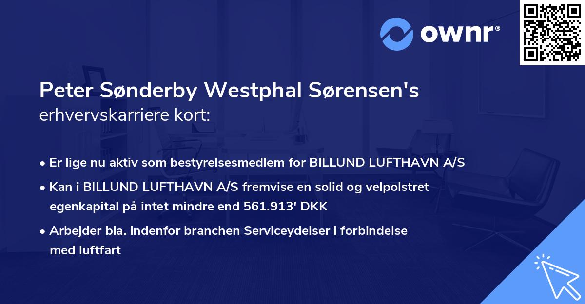 Peter Sønderby Westphal Sørensen's erhvervskarriere kort