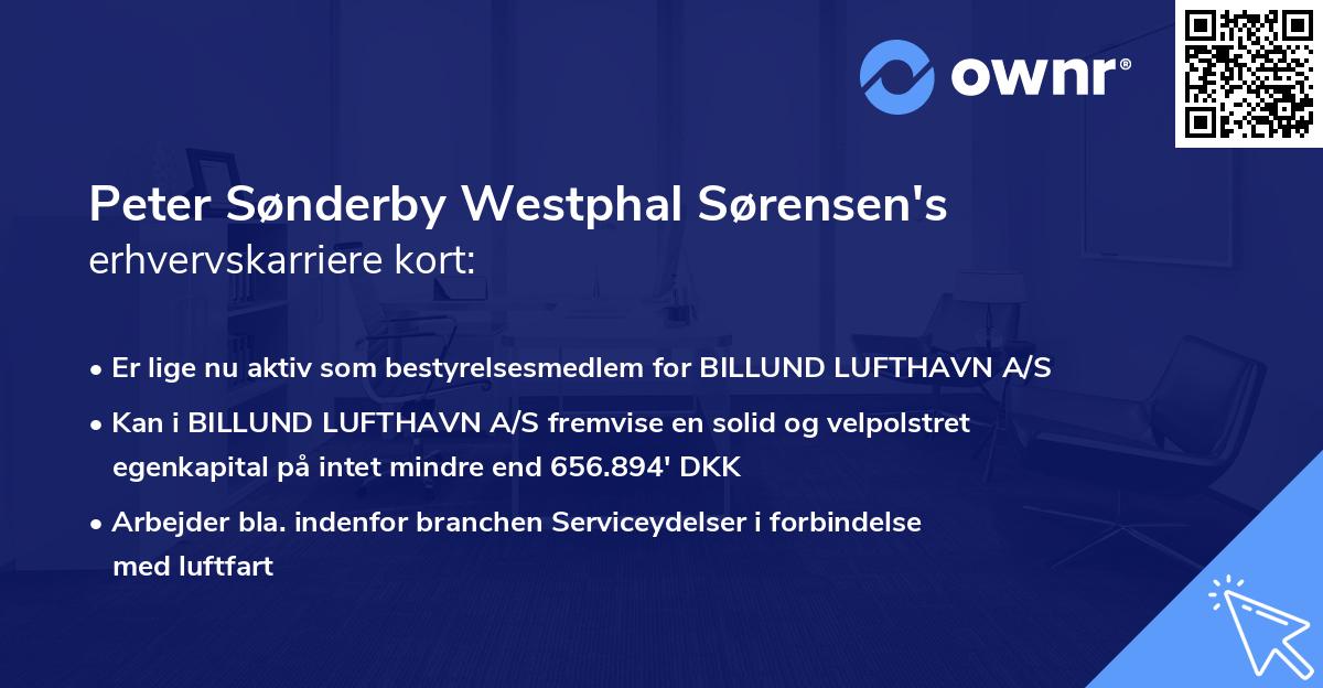 Peter Sønderby Westphal Sørensen's erhvervskarriere kort