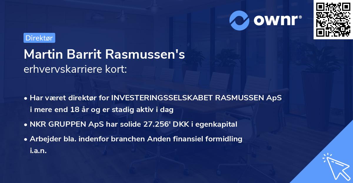 Martin Barrit Rasmussen's erhvervskarriere kort
