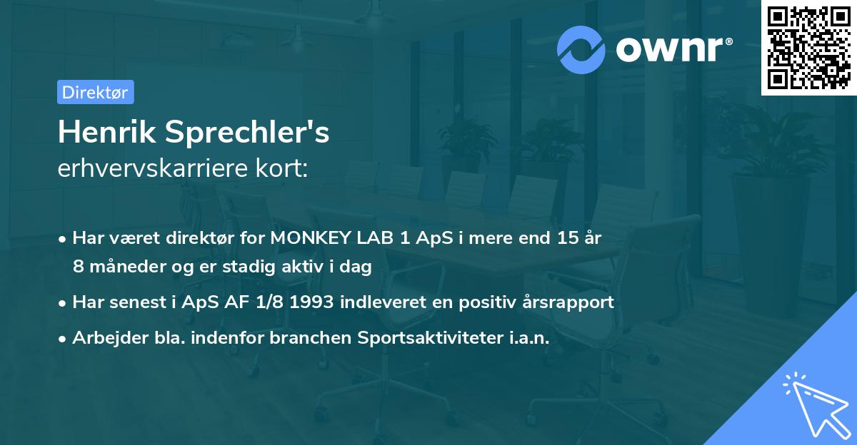 Henrik Sprechler's erhvervskarriere kort