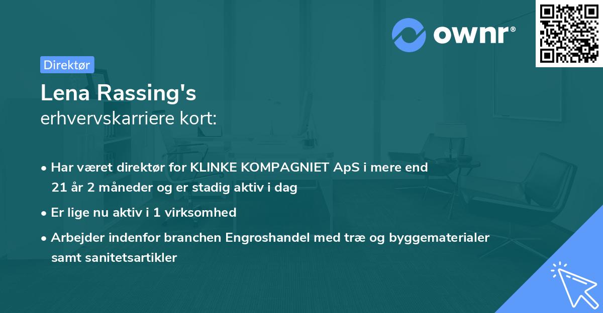 Lena Rassing's erhvervskarriere kort