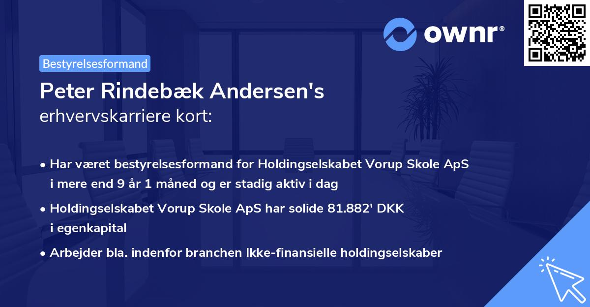 Peter Rindebæk Andersen's erhvervskarriere kort