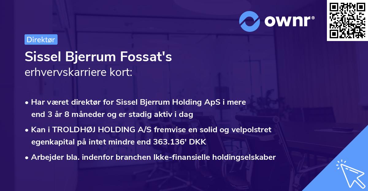 Sissel Bjerrum Fossat's erhvervskarriere kort