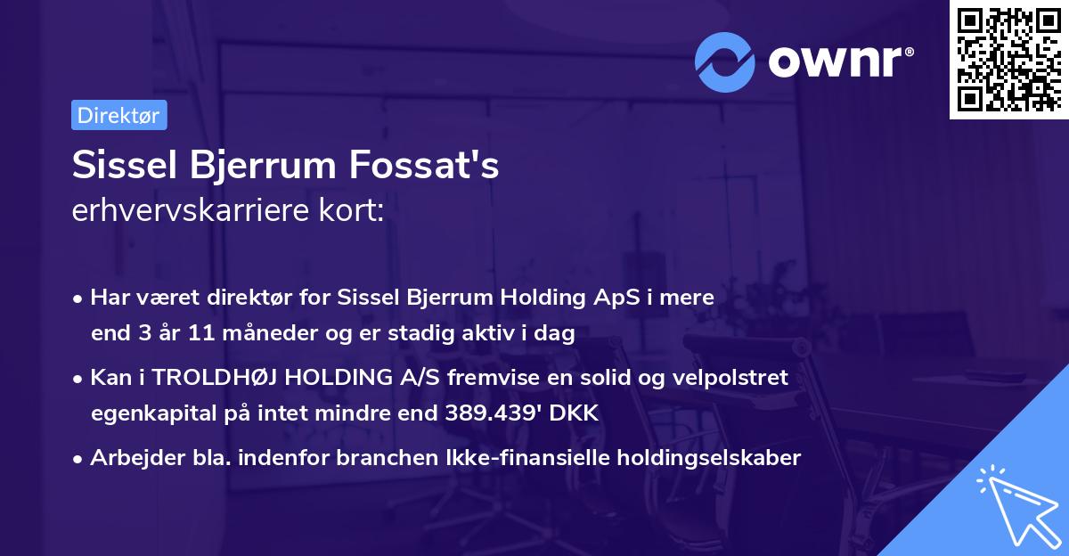 Sissel Bjerrum Fossat's erhvervskarriere kort