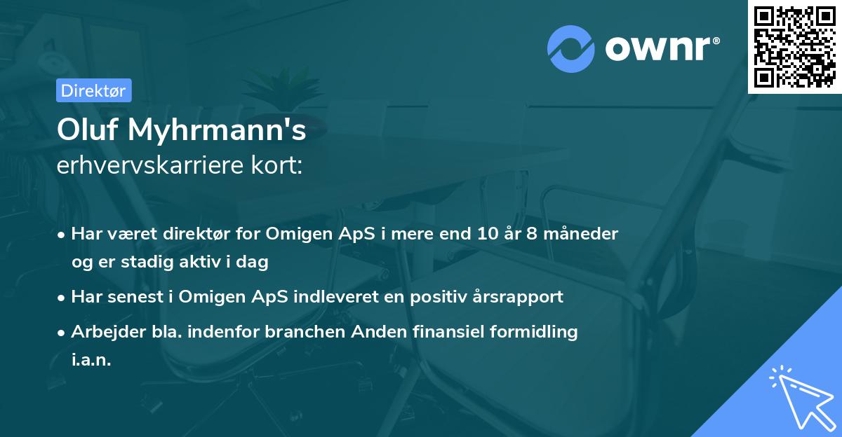 Oluf Myhrmann's erhvervskarriere kort