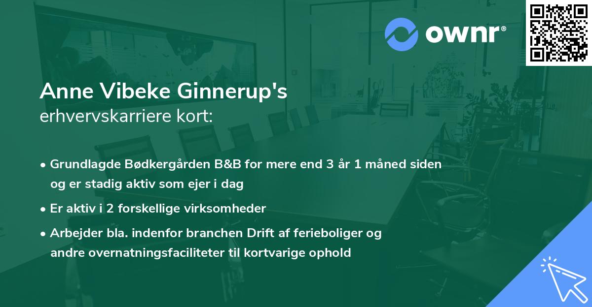 Anne Vibeke Ginnerup's erhvervskarriere kort