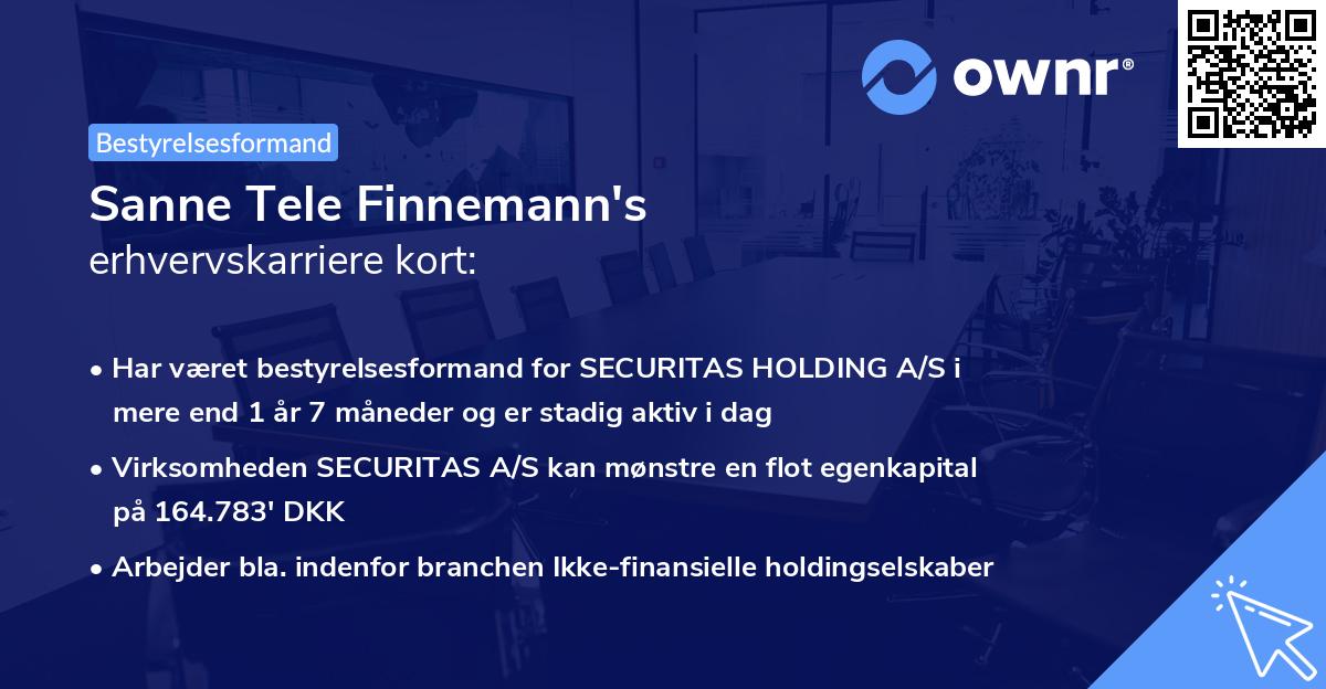 Sanne Tele Finnemann's erhvervskarriere kort
