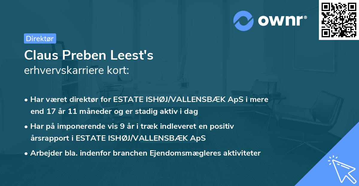 Claus Preben Leest's erhvervskarriere kort
