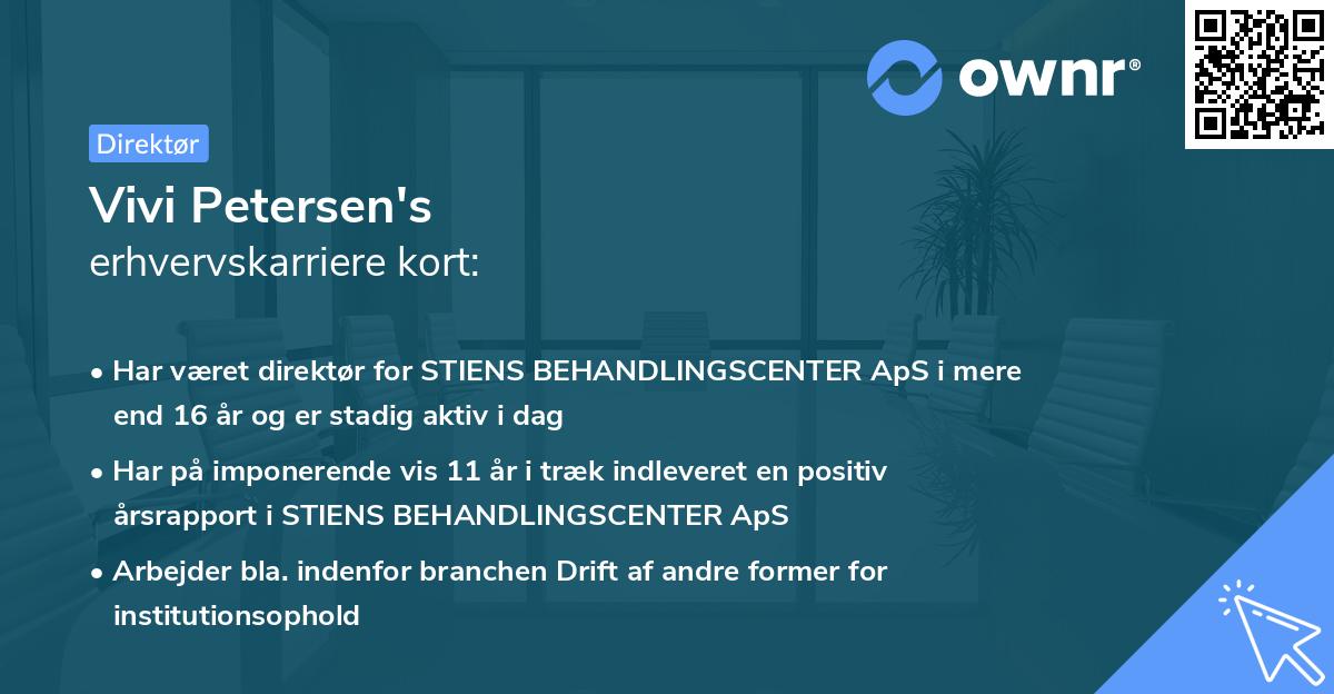 Vivi Petersen's erhvervskarriere kort