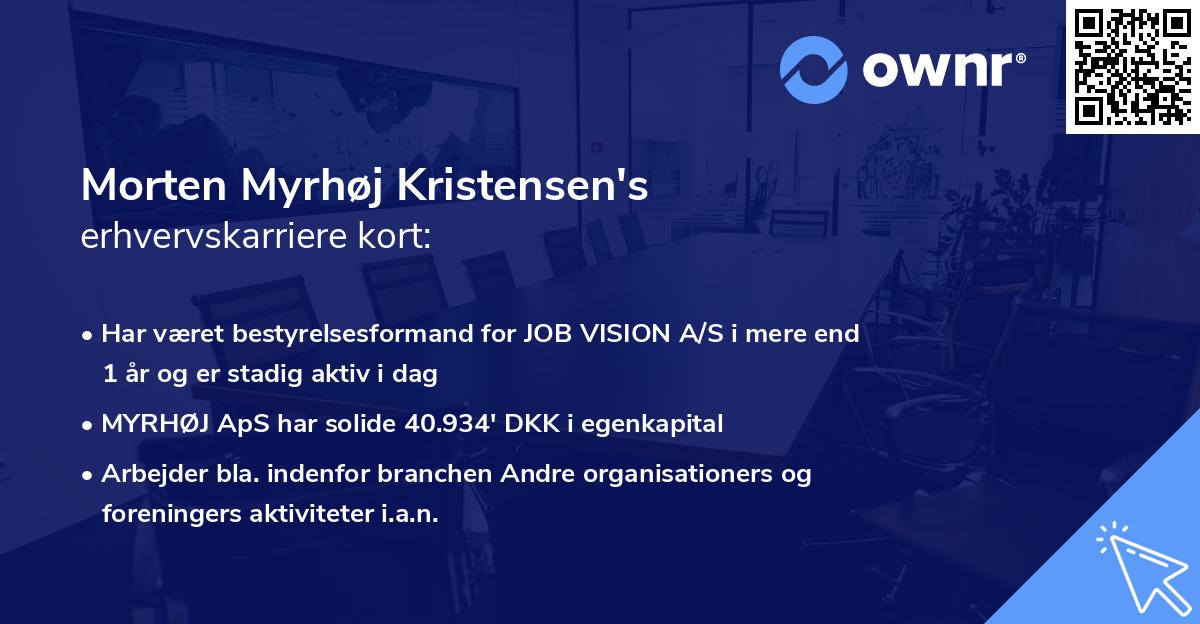 Morten Myrhøj Kristensen's erhvervskarriere kort