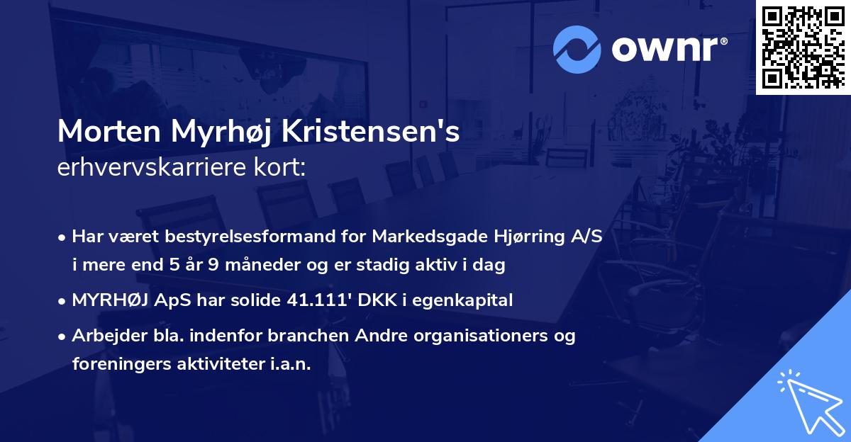 Morten Myrhøj Kristensen's erhvervskarriere kort