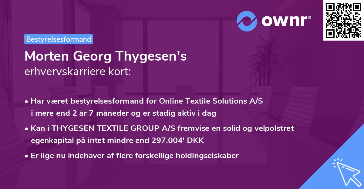 Morten Georg Thygesen's erhvervskarriere kort