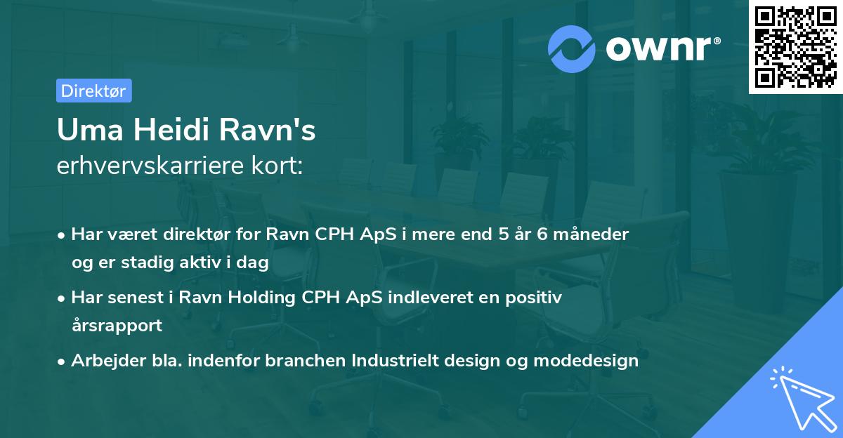 Uma Heidi Ravn's erhvervskarriere kort