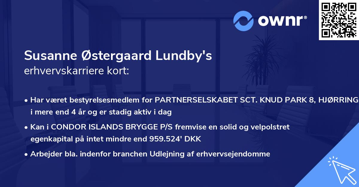 Susanne Østergaard Lundby's erhvervskarriere kort