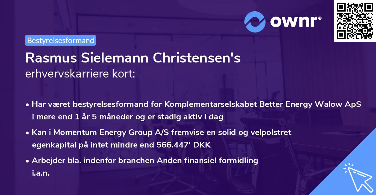 Rasmus Sielemann Christensen's erhvervskarriere kort