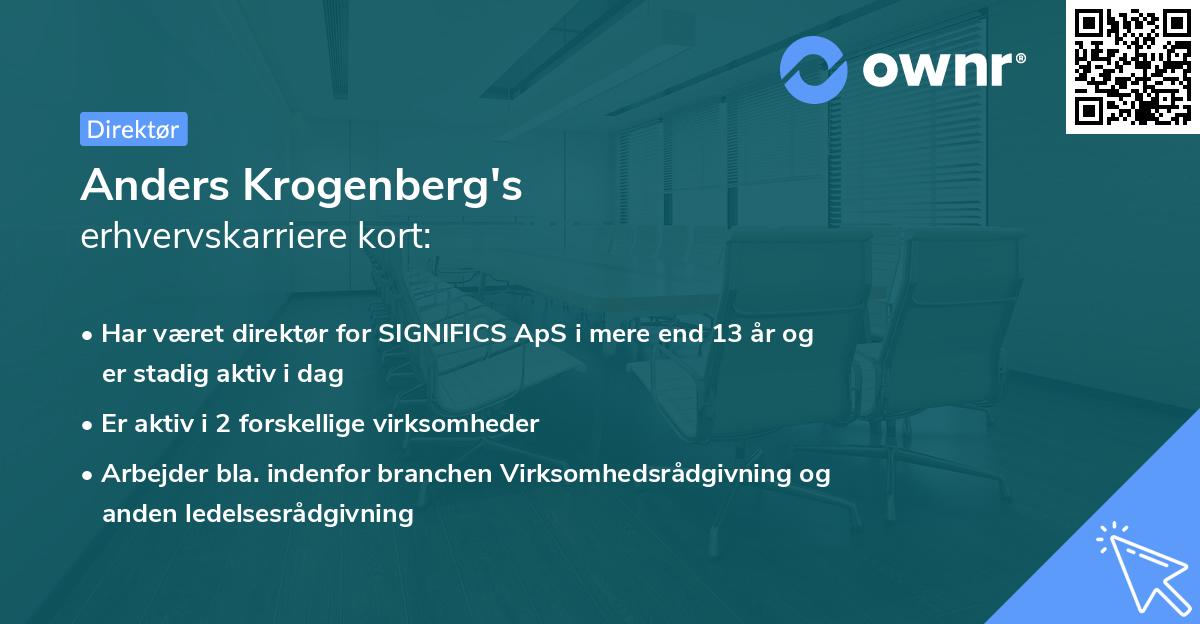 Anders Krogenberg's erhvervskarriere kort