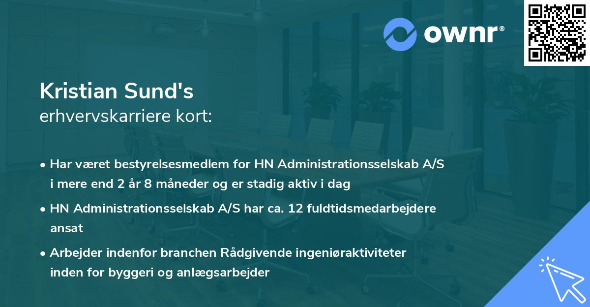 Kristian Sund's erhvervskarriere kort