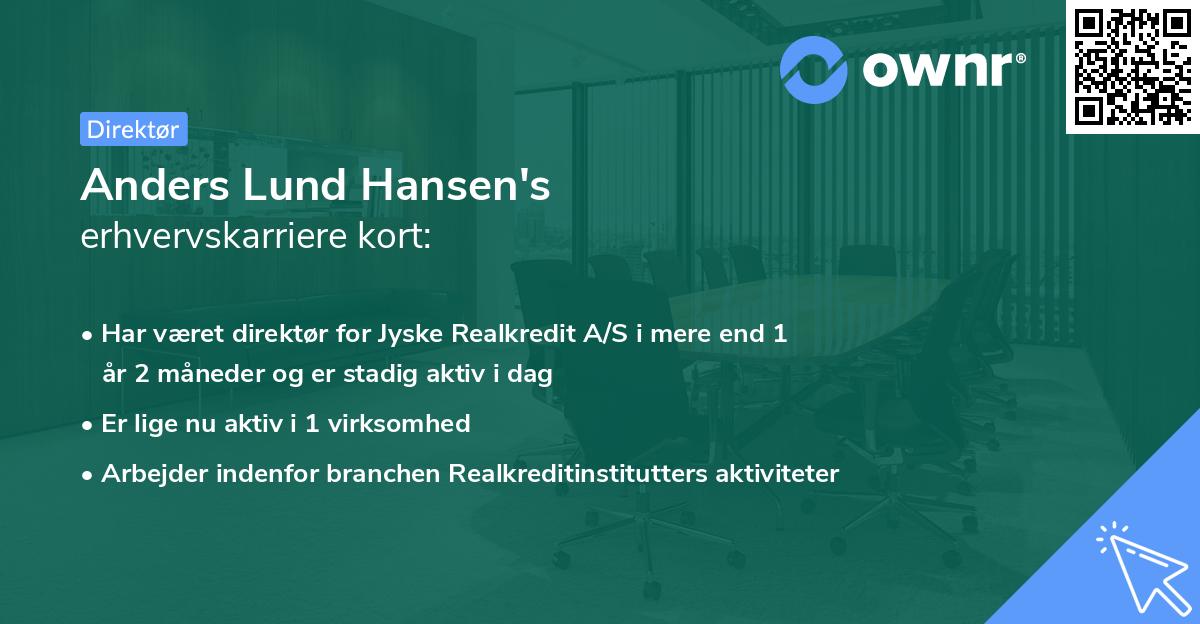 Anders Lund Hansen's erhvervskarriere kort