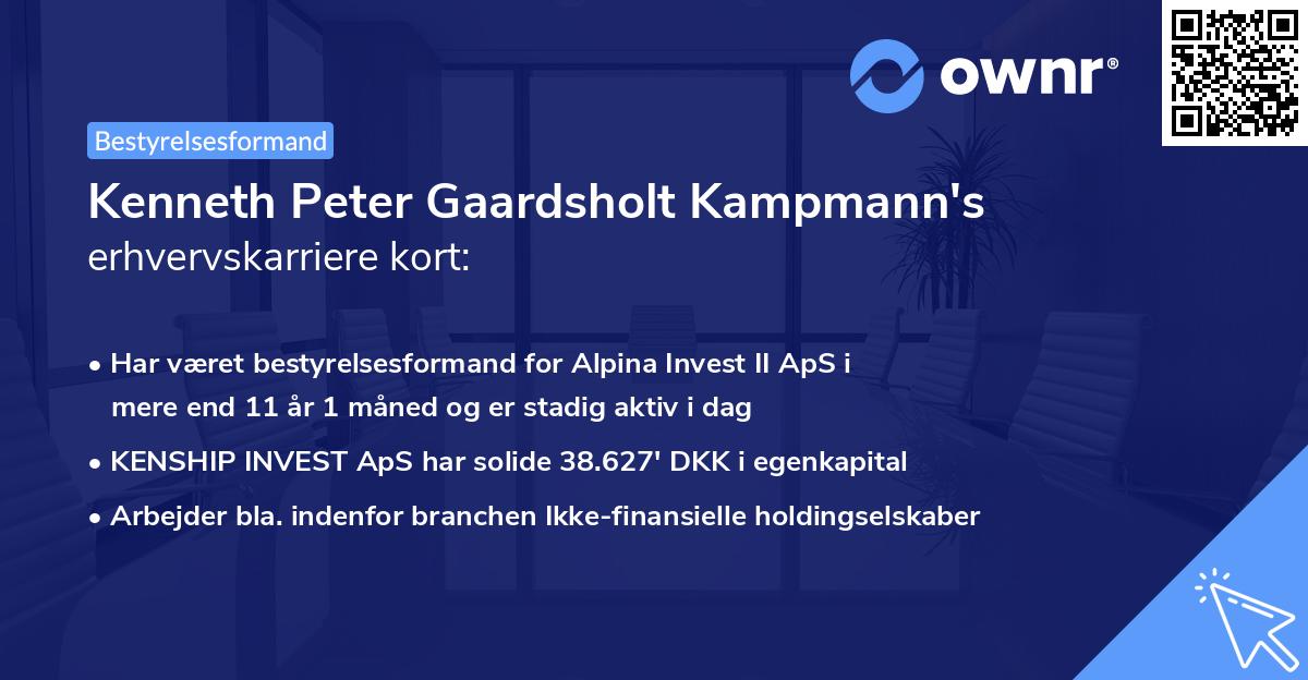 Kenneth Peter Gaardsholt Kampmann's erhvervskarriere kort