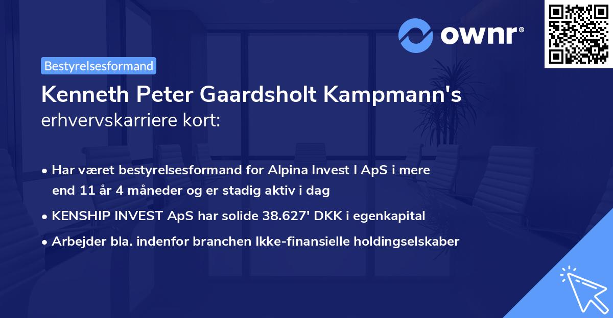 Kenneth Peter Gaardsholt Kampmann's erhvervskarriere kort