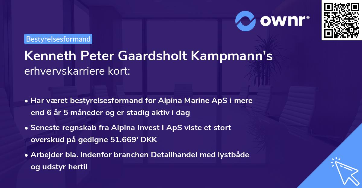 Kenneth Peter Gaardsholt Kampmann's erhvervskarriere kort
