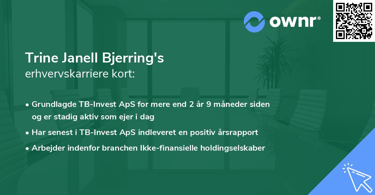 Trine Janell Bjerring's erhvervskarriere kort