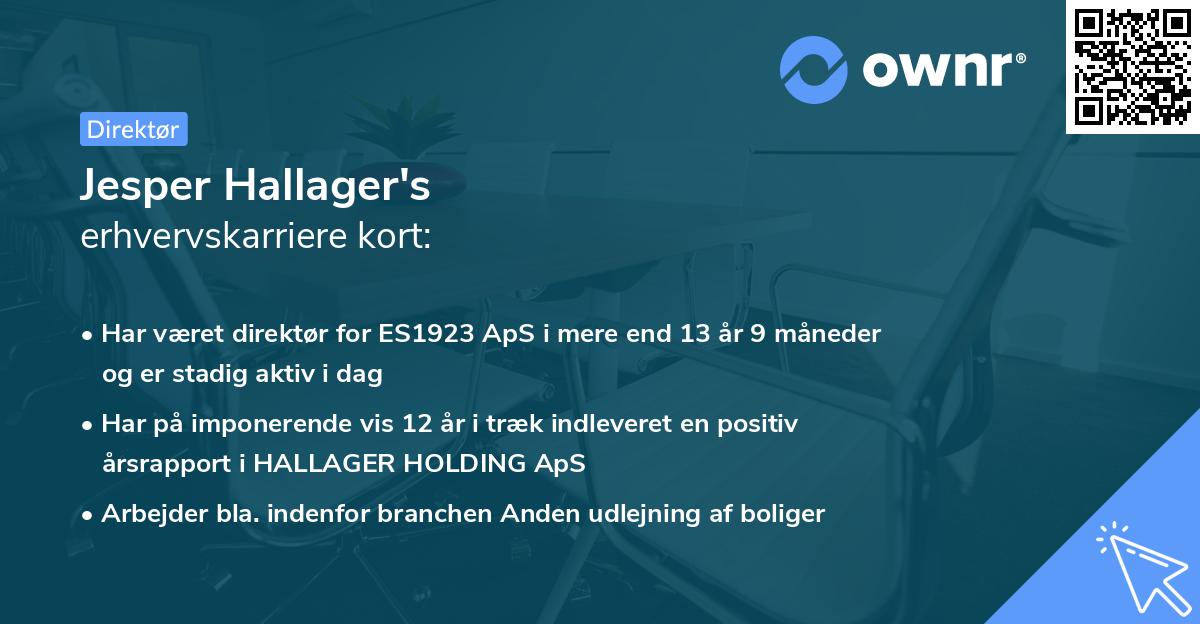 Jesper Hallager's erhvervskarriere kort