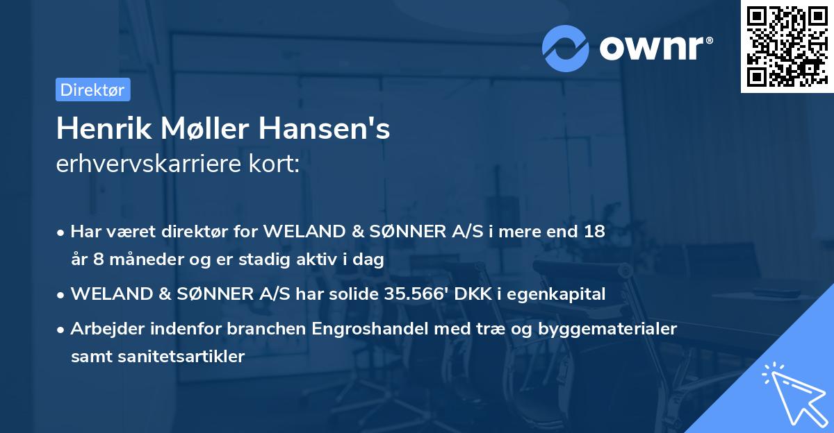 Henrik Møller Hansen's erhvervskarriere kort