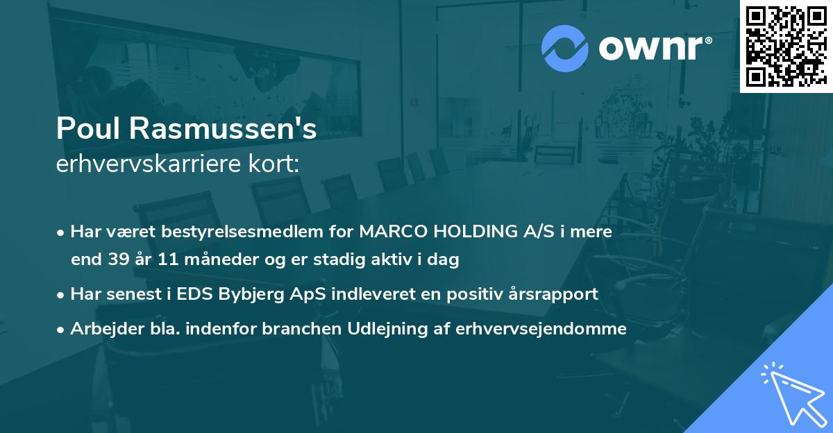 Poul Rasmussen's erhvervskarriere kort