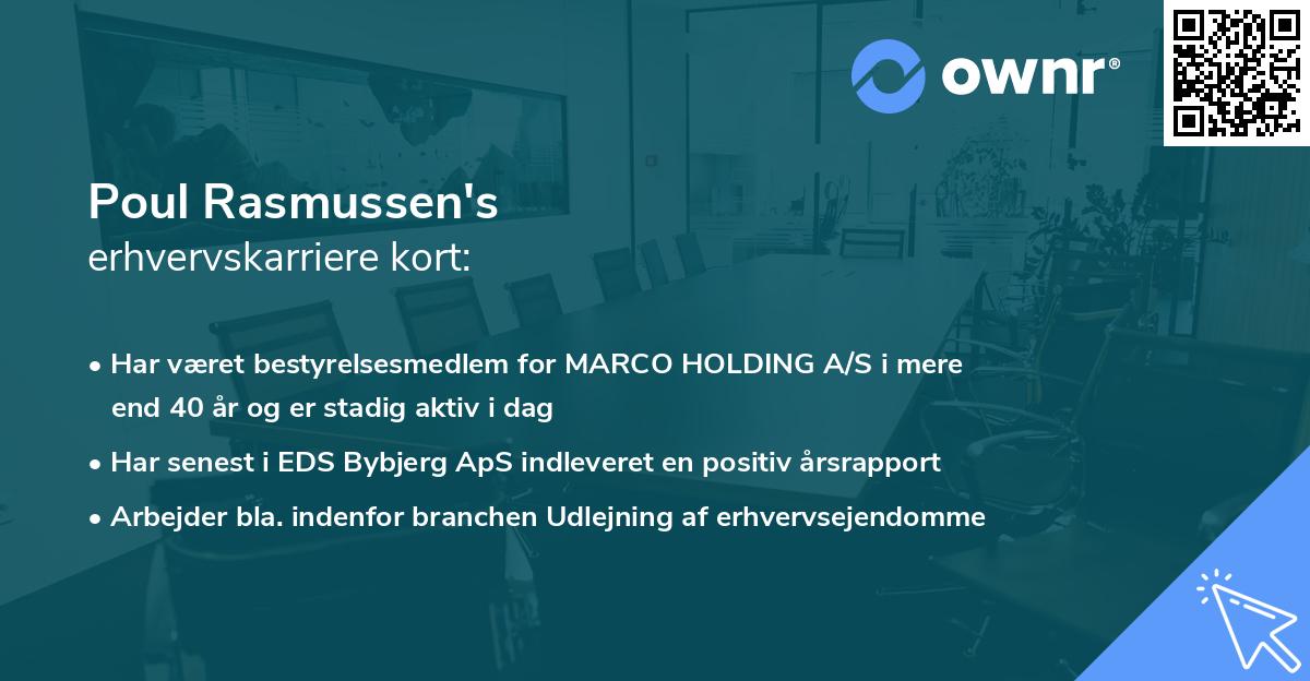 Poul Rasmussen's erhvervskarriere kort