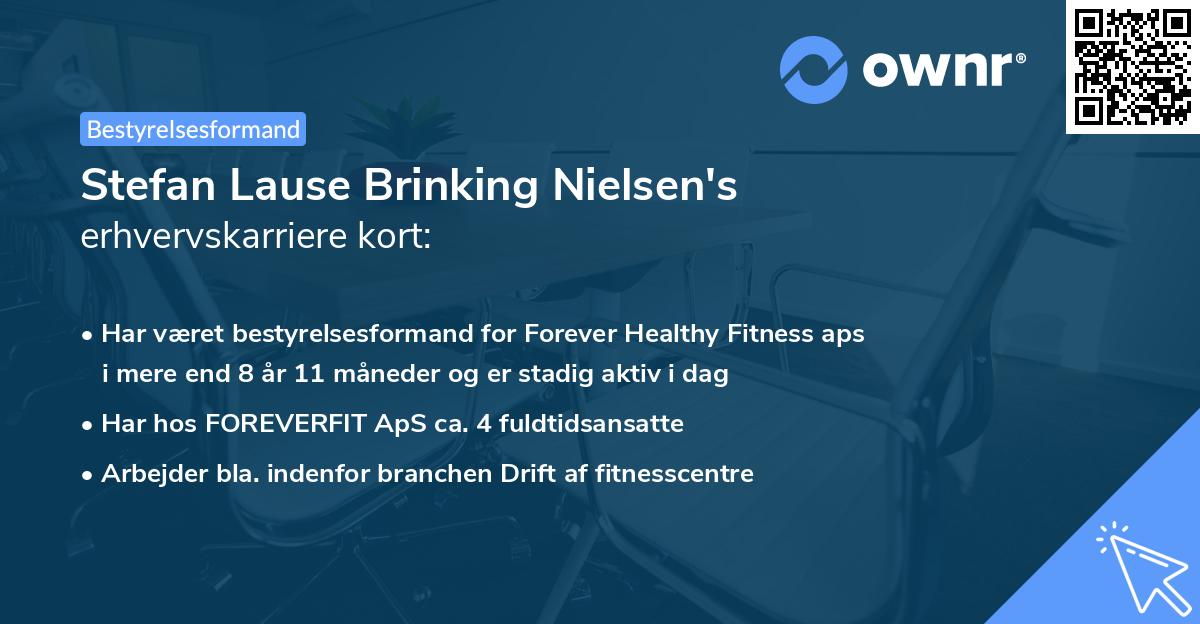 Stefan Lause Brinking Nielsen's erhvervskarriere kort
