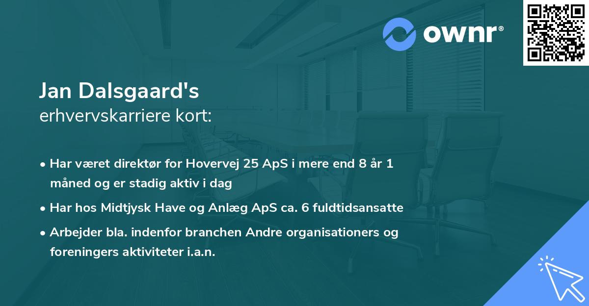 Jan Dalsgaard's erhvervskarriere kort