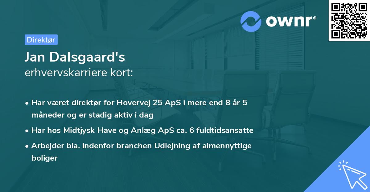 Jan Dalsgaard's erhvervskarriere kort