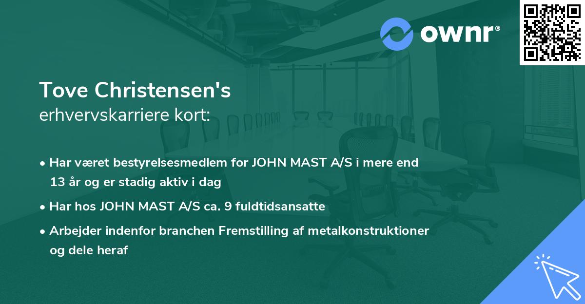 Tove Christensen's erhvervskarriere kort