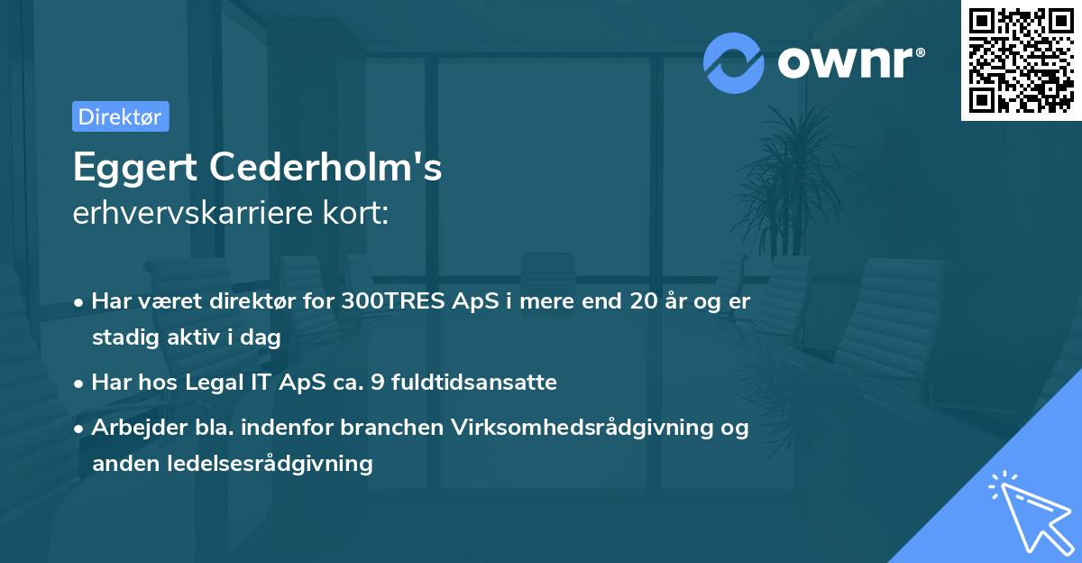 Eggert Cederholm's erhvervskarriere kort