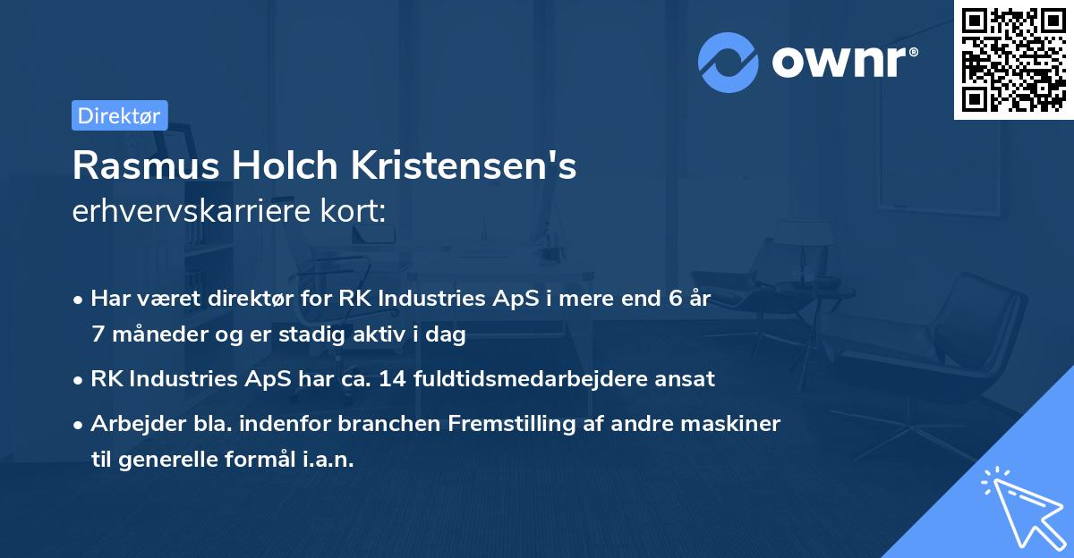 Rasmus Holch Kristensen's erhvervskarriere kort
