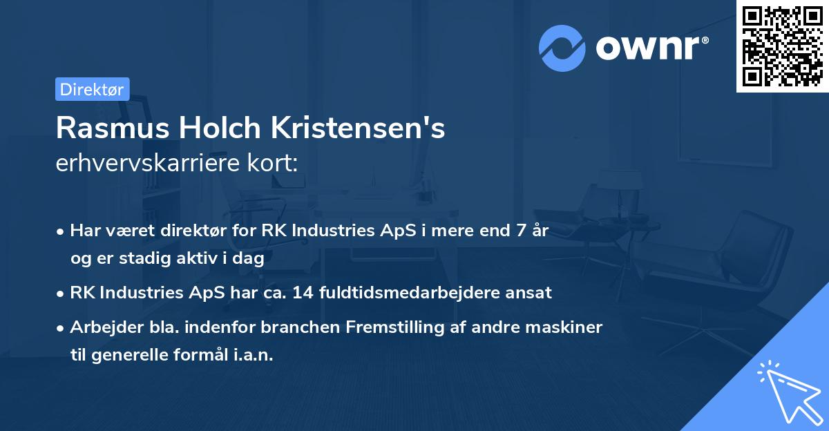 Rasmus Holch Kristensen's erhvervskarriere kort