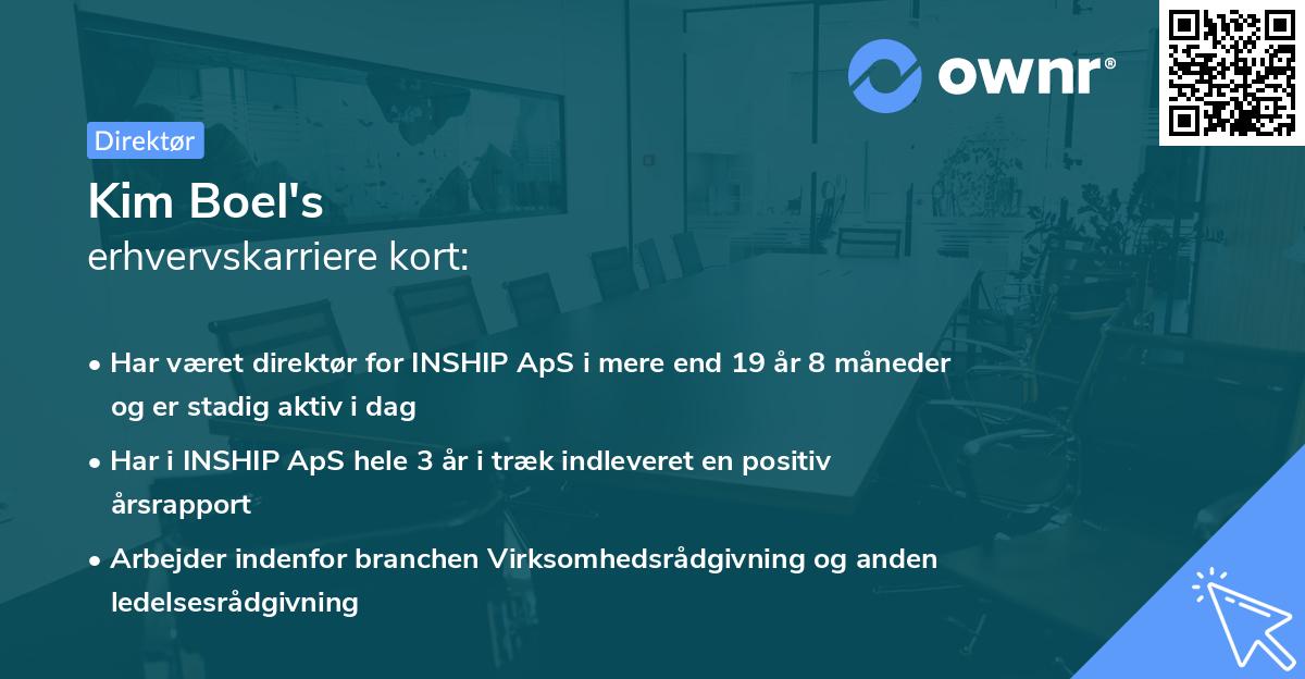 Kim Boel's erhvervskarriere kort