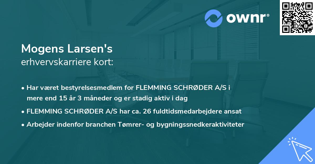 Mogens Larsen's erhvervskarriere kort