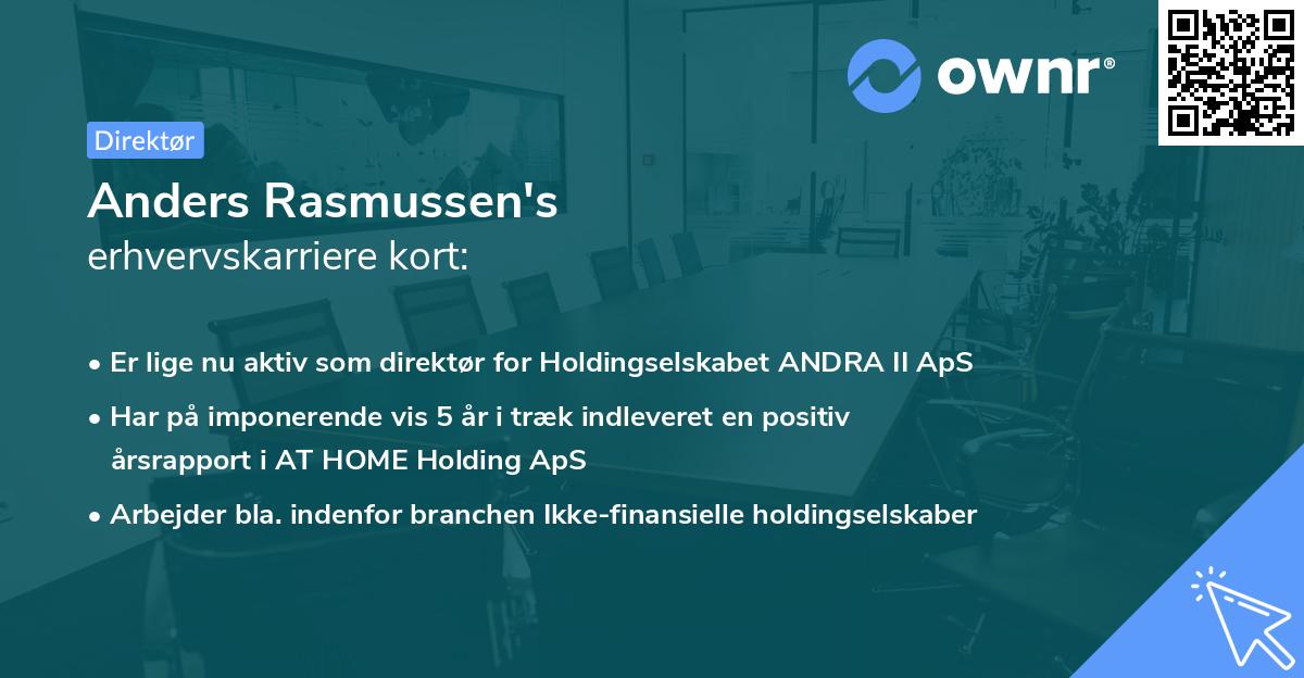 Anders Rasmussen's erhvervskarriere kort