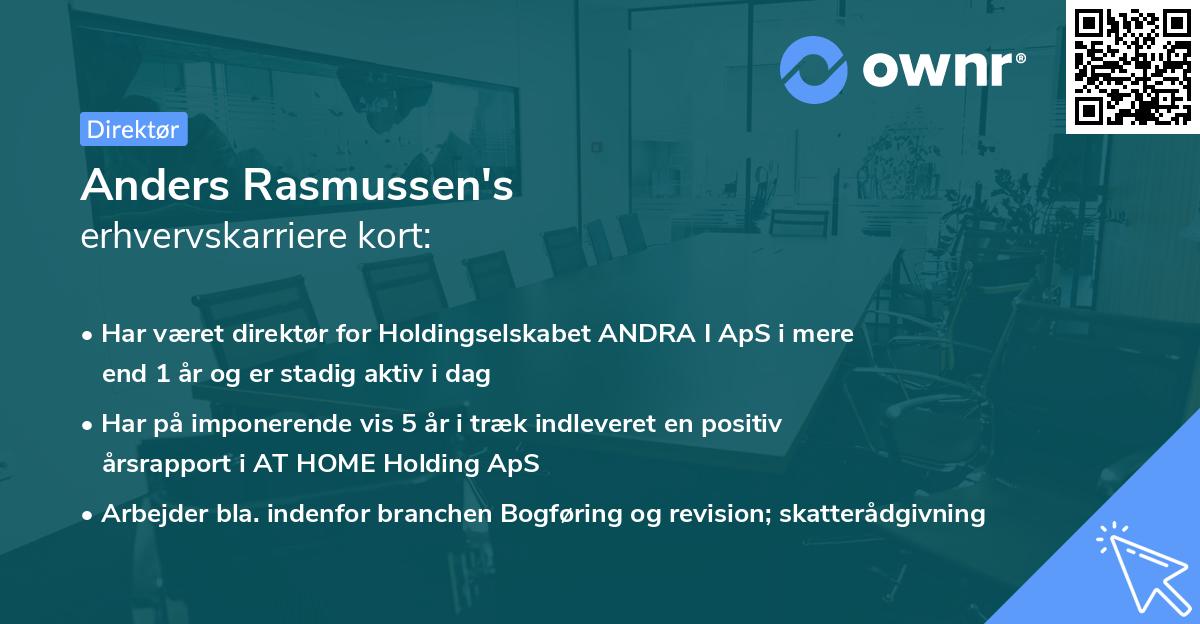 Anders Rasmussen's erhvervskarriere kort