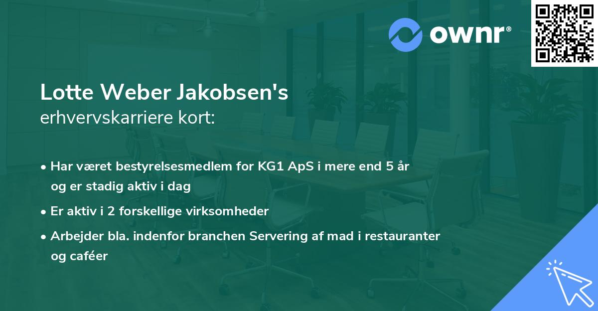 Lotte Weber Jakobsen's erhvervskarriere kort