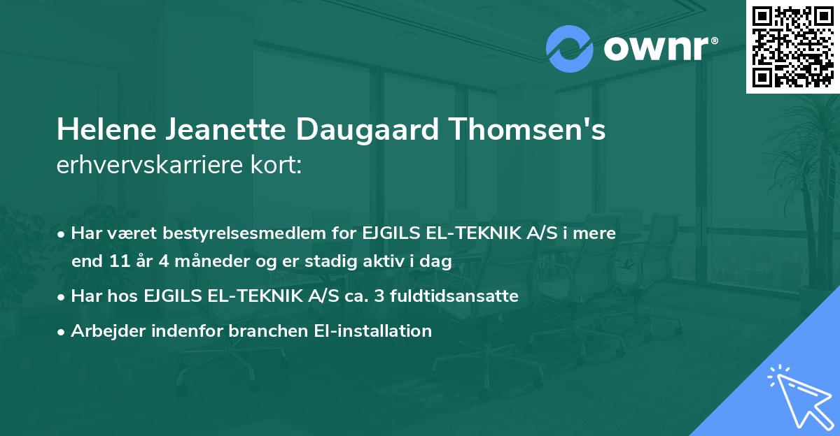 Helene Jeanette Daugaard Thomsen's erhvervskarriere kort