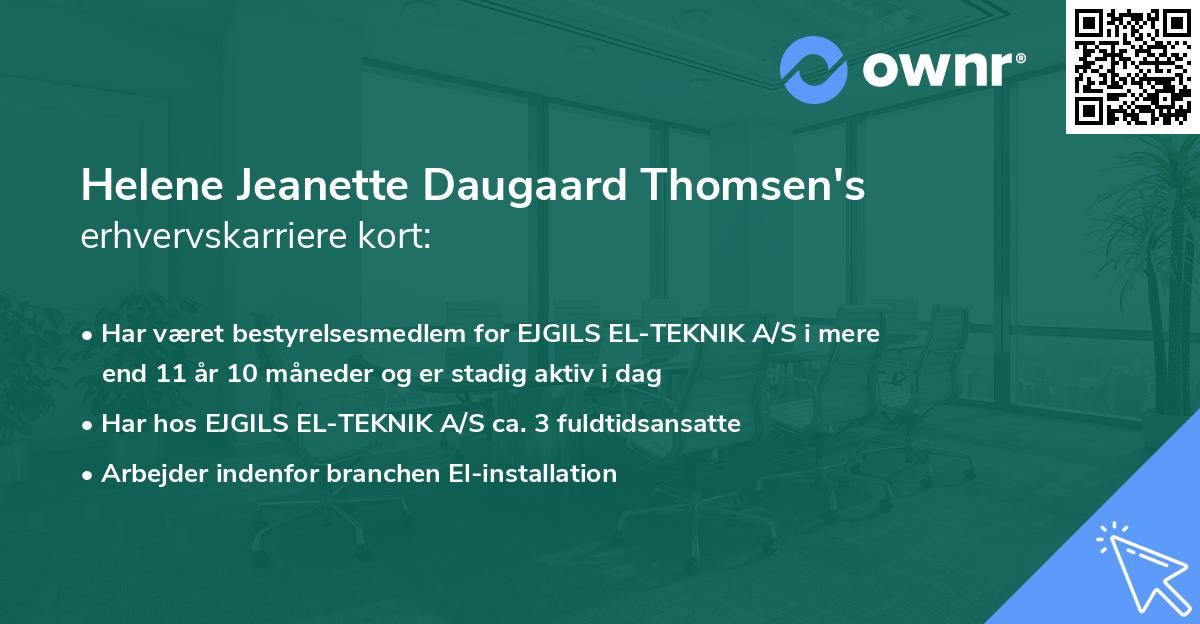Helene Jeanette Daugaard Thomsen's erhvervskarriere kort
