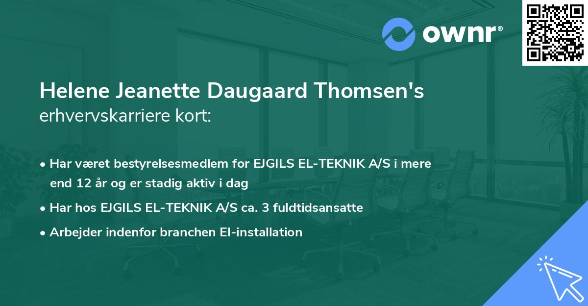 Helene Jeanette Daugaard Thomsen's erhvervskarriere kort